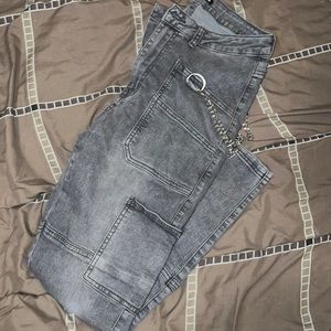 NEW grey cargo jeans